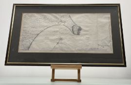 After George Anson (1697-1762), The Bay and Rocks of Petaplan, engraving, creases to paper, in a