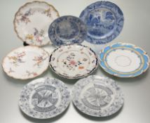A collection of various plates comprising, a pair of J.& M.P. Bell & Co. black and white 