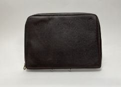 A Mulberry brown leather document wallet, with brown leather trim and interior frontal sleeves