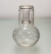 A large 19th century fern-etched carafe and tumbler. Carafe 22cm