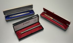 Three Parker 61 c/c fill fountain pens, in original boxes