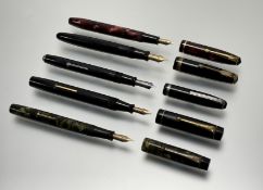 A collection of vintage fountain pens to include: Conway Stewart, De la Rue, Stephens no.106,