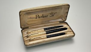 Parker 51, Insignia trio fountain pen, ballpoint and pencil, in original box