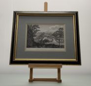 After Charles Cordiner, eng. by Mazell, four framed engraved views of Scottish scenes: Dungardel,