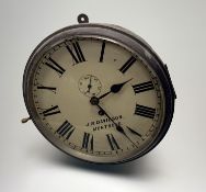 An Edwardian J.R. Davidson, Montrose enamel dial wall clock (d.25cm)
