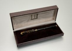 A vintage Dunhill Gemline fountain pen, 14k nib, with converter, cartridges, guarantee and