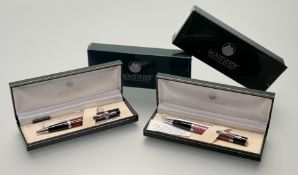 Two Monteverde Jewelria rollerball pens, carbon pink, brown, seemingly unused