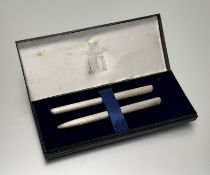 A vintage Dunhill ballpoint and felt tip set in original box