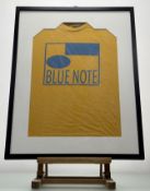 A collection of various framed Vintage Retro Memorabilia comprising - a Blue Note T-Shirt printed