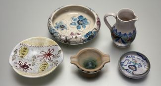 A collection of various decorative wares comprising, a Bourne Denby ashtray with abstract pattern (