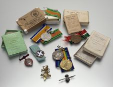 A WWI General Service and Victory medals awarded to ENG SL N. M. Macaulay R.N.R, together with a WWI
