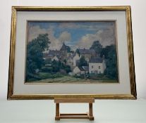 Gordon Shields (Scottish 1888-1943), New Galloway, oil, signed bottom left, in a glazed frame. (26.