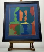 Tom McGlynn (American 1958-), Search 7, mixed media, paper labels verso, in a glazed frame. (