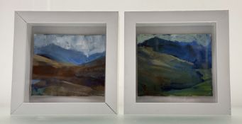 A pair of works by Malize McBride (Scottish Contemporary), titled - Meall nan Tamachan I, acrylic,