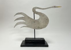 Ramsay Gillies, Folk Art - A sheet metal weathervane in the form of a white swan, raised on a