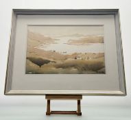 Wilde Donald (Scottish), The Summer Isles in Mist, watercolour, signed bottom right, paper label