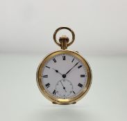 An Edwardian J.D Subime gold back and front cased open face pocketwatch with a white enamel dial