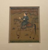 A collection of six 19thc Indian Mughal School Paintings, each depicting various Warrior on