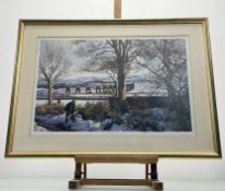 A pair of works by James McIntosh Patrick R.S.A (Scottish 1907-1998), Clearning the Springs Snow,