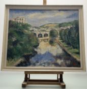 John H Dobinson, River Avon, oil on canvas, monogrammed bottom right, inscribed verso, framed. (