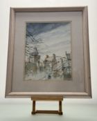 A Scottish School, Old Town Building Study, watercolour, unsigned, in a glazed frame. (32cmx24.5cm)