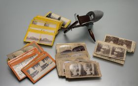 An Early 18thc Vintage Stereoscope Viewer Manufactured by Wood & Underwood New York, with various
