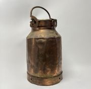 A large 19thc copper milk churn with loop handle (h. 60cm)