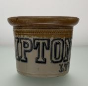 An Edwardian Lipton Ltd Port-Dundas Glasgow Pottery Stoneware 4lb Dairy Crock, with pottery stamp to