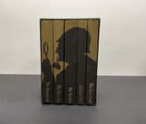 Arthur Conan Doyle, A Folio Society Sherlock Holmes Complete Stories five volumes in slip case