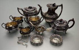 A pair of late Victorian Sheffield silver pierced scalloped nut dishes: h. x 2.5cm d. x 11.5cm