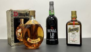 A bottle of John Haig & Co Dimple Scotch Whisky, 70 proof, in presentation box, together with a