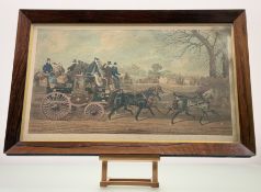 After Charles Hunt (British 1829-1900), The Roadsters, New London Union Coach cira 1840, aquatint