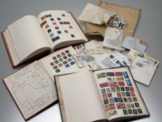 A collection of four stamp albums to include United Kingdom stamps from George V to 1970s, British