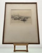 Rowland Langmaid (1897-1956), St Pauls & Blackfairs Bridge, etching, signed pencil bottom right,