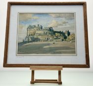 A pair of works by John S Spence (Scottish 1892-1969), Edinburgh Castle, watercolour, signed