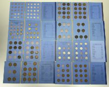 A collection of coins to include Georgian and Victorian copper coins and later all circulated, a set