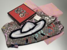 A Gucci graffiti Always Bee silk scarf (33