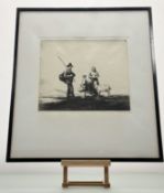 Sidney Tushingham (1921-1884), Off to the Oxen Fair Siena, drypoint etching, signed pencil bellow,