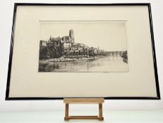 Douglas Ion Smart (1879-1970),Sainte Cecile Albi, etching, signed pencil bottom right, paper label