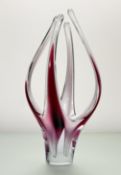 A Swedish Flygsfors Coquille designed by Paul Kedevl (1917-1990) Art Glass Sculpture, in a pink /