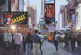 Tony Rome (Scottish 20thc), New York II, pastel, signed bottom right, in a glazed gilt frame. (