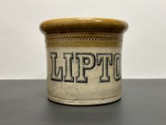 An Edwardian Lipton Ltd Port-Dundas Glasgow Pottery Stoneware 6lb Dairy Crock, with pottery stamp to