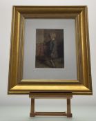 Attributed to / in the style of James Faed, Boyhood, watercolour sketch, unsigned, paper label