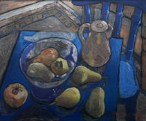 Christine McArthur RGI RSW (Scottish 1953-), Pears & Pomegranates, pastel, signed bottom right,