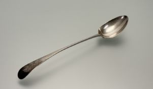 A George III Peter & Jonathan Bateman London silver old English pattern serving spoon engraved