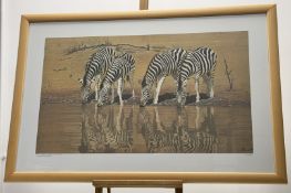 Lionel Barnett, High Noon Zebra, lithographic limited print 624/950, signed pencil bottom left, in