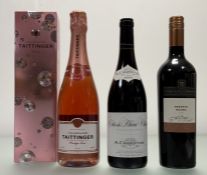A bottle of Taittinger Prestige Rose Champagne with original box together with a M.Chapoutuer 2019