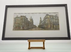 Kirsty Raitt (Scottish School),Palmerston Place West End, Edinburgh Sketch, watercolour and