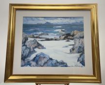 John Maclauchlan Milne (Scottish 1885-1957), Lunga from Iona print, in a glazed frame. (49cmx59cm)