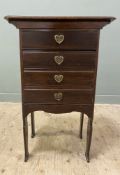 An Edwardian mahogany sheet music cabinet, rectangular moulded top over four graduated draws to
